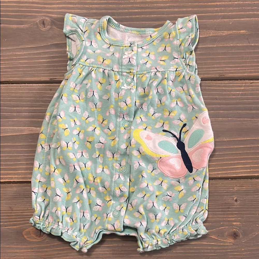 Carter’s Newborn Floral Baby Romper with Butterfly Design